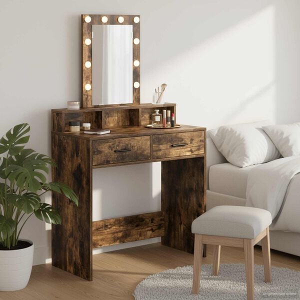 vidaXL Table de Toilette Marron 79 x 41 x 140 cm Bois d'ing&eacute;nierie