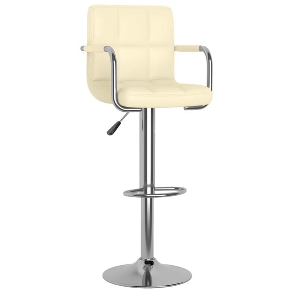 vidaXL Tabouret de bar Crème Similicuir