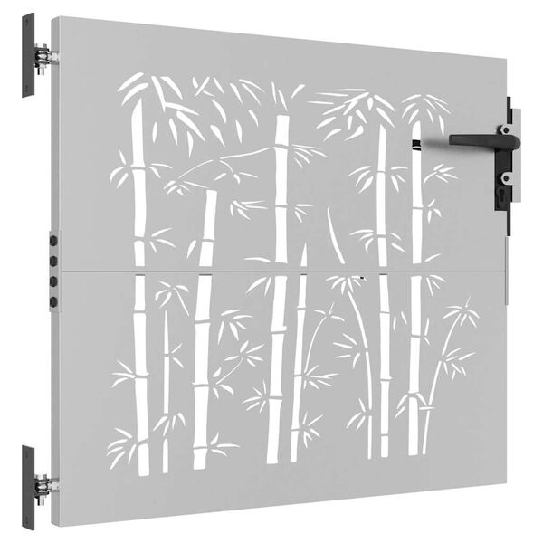 vidaXL Portail de jardin 85x75 cm acier corten design de bambou