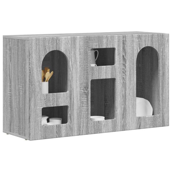 vidaXL Buffet Gris Sonoma 100 x 35 x 59 cm Bois d'ing&eacute;nierie