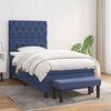 vidaXL Sommier &agrave; lattes de lit avec matelas Bleu 80x200 cm Tissu