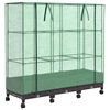 vidaXL Jardini&egrave;re de jardin avec couverture de serre et roues 3 pc PP