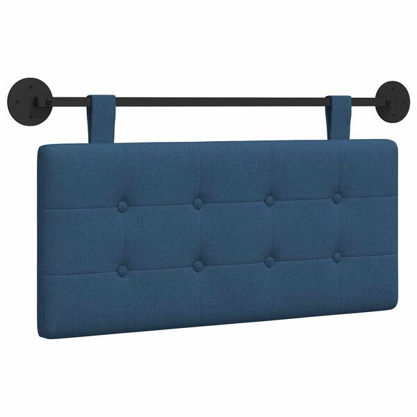 vidaXL T&ecirc;te de lit suspendue Montage mural Bleu 100 x 55 x 5 cm tissu