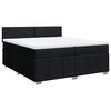 vidaXL Sommier &agrave; lattes de lit avec matelas Noir 200x200 cm Tissu