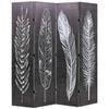 vidaXL Cloison de s&eacute;paration pliable 160 x 170 cm Plumes Noir et blanc