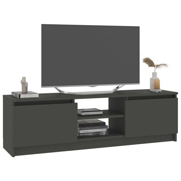vidaXL Meuble TV Gris 120x30x35,5 cm Bois d'ing&eacute;nierie