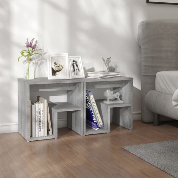 vidaXL Tables de chevet 2 pcs Sonoma gris 40x30x40 cm Bois ing&eacute;nierie