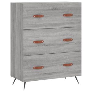 vidaXL Commode sonoma gris 69,5 x 34 x 90 cm bois d'ing&eacute;nierie