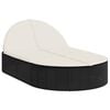 vidaXL Chaise longue double avec coussins noir r&eacute;sine tress&eacute;e