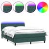 vidaXL Sommier &agrave; lattes de lit et matelas et LED vert fonc&eacute; 140x210cm velours