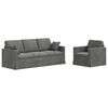 vidaXL Canap&eacute; 2 pcs Gris fonc&eacute; 198 x 78 x 80 cm Velours