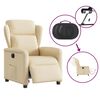 vidaXL Fauteuil inclinable &eacute;lectrique Cr&egrave;me Tissu