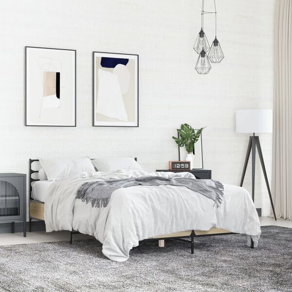 vidaXL Cadre de lit sans matelas ch&ecirc;ne sonoma 120x200 cm