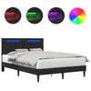 vidaXL Cadre de lit avec bandes LED Noir 120 x 200 cm Simili cuir