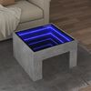 vidaXL Table basse avec LED infini gris b&eacute;ton 50x50x30 cm