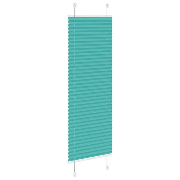 vidaXL Store pliss&eacute; vert p&eacute;trole 45x100 cm largeur du tissu 44,4 cm
