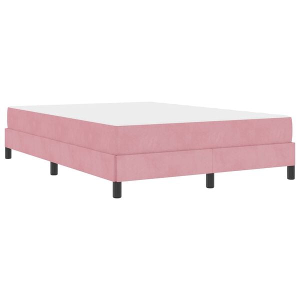 vidaXL Lit &agrave; ressorts avec matelas Rose 140 x 190 cm tissu