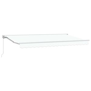 vidaXL Auvent R&eacute;tractable Blanc 400 x 200 cm Aluminium et Tissu