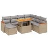vidaXL Salon de jardin avec coussins 8 pcs beige r&eacute;sine tress&eacute;e