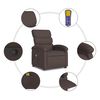 vidaXL Fauteuil de massage inclinable Marron fonc&eacute; Tissu