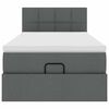vidaXL Lit ottoman avec matelas gris fonc&eacute; 90x200 cm tissu