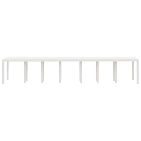 vidaXL Table de jardin pour repas Blanc 400 x 100 x 73 cm polyrotin