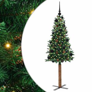 vidaXL Sapin de No&euml;l mince Vert 150 cm PVC et bois de pin massif