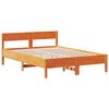vidaXL Lit biblioth&egrave;que sans matelas cire marron 140x190 cm pin massif