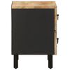 vidaXL Table de chevet noir 40x33,5x46 cm bois de manguier massif brut