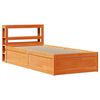 vidaXL Cadre de lit et t&ecirc;te de lit cire marron 100x200 cm bois de pin