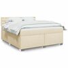 vidaXL Sommier à lattes de lit avec matelas Crème 180x200 cm Tissu