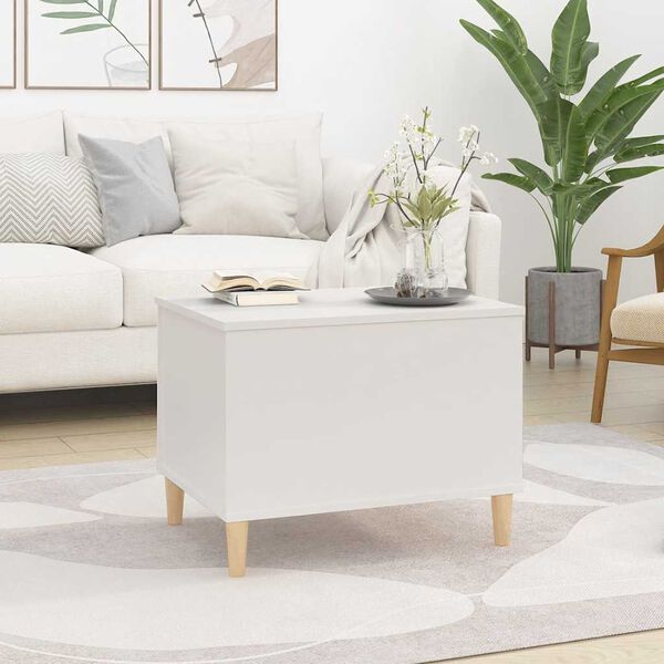 vidaXL Table basse Blanc 60x44,5x45 cm Bois d'ing&eacute;nierie