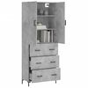 vidaXL Buffet haut Gris b&eacute;ton 69,5x34x180 cm Bois d'ing&eacute;nierie