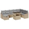 vidaXL Ensemble de canap&eacute; de jardin 9 pcs Beige Poly rotin