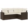 vidaXL Salon de jardin 4 pcs avec coussins marron r&eacute;sine tress&eacute;e