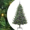 vidaXL Arbre de No&euml;l artificiel pr&eacute;-&eacute;clair&eacute; avec ensemble de boules
