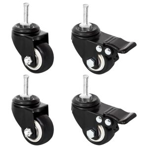 vidaXL Roues pour jardini&egrave;re 4 pcs noir 8x3,5x8 cm fer