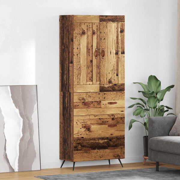 vidaXL Haut Armoire Bois Ancien 69,5 x 34 x 180 cm Bois d'ing&eacute;nierie