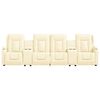 vidaXL Fauteuil inclinable et porte-gobelets 4 places crème similicuir