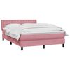 vidaXL Sommier &agrave; lattes de lit avec matelas rose 140x220 cm velours