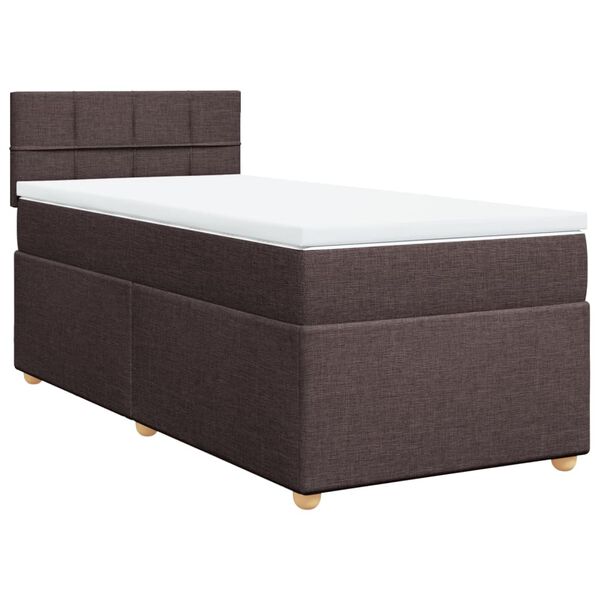 vidaXL Sommier &agrave; lattes de lit avec matelas Marron fonc&eacute; 80x200 cm