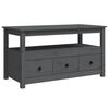 vidaXL Table basse Gris 102x49x55 cm Bois massif de pin