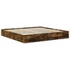 vidaXL Lit de Rangement Ch&ecirc;ne fum&eacute; 200 x 200 cm Bois d'ing&eacute;nierie