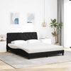 vidaXL Lit avec matelas noir 160x200 cm tissu