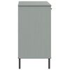 vidaXL Buffet avec pieds en métal Gris 113x40x77 cm Bois massif OSLO