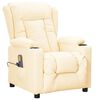 vidaXL Fauteuil de massage Cr&egrave;me Similicuir
