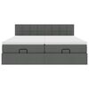 VidaXL Cadre de lit ottoman avec matelas gris foncé 160x200cm tissu