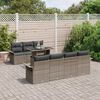 vidaXL Ensemble de canap&eacute; de jardin 8 pcs Gris Poly Rattan