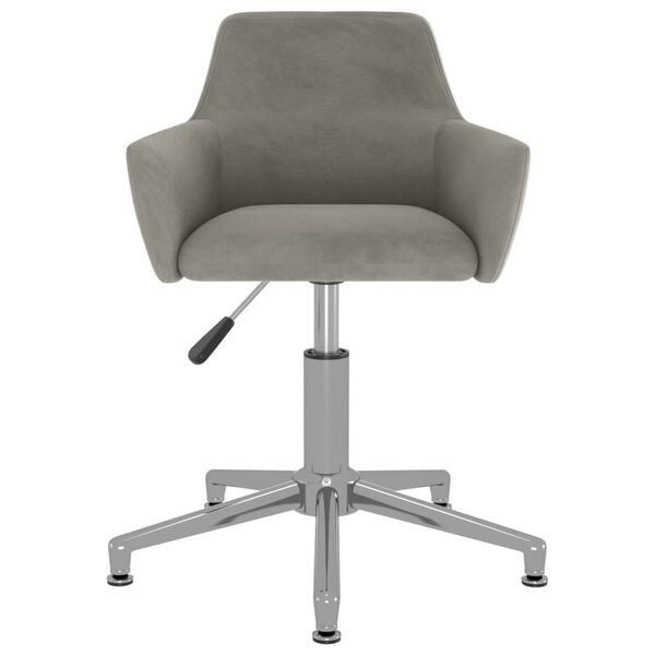 vidaXL Chaises &agrave; manger pivotantes lot de 4 Gris clair Velours