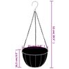 vidaXL Jardini&egrave;res suspendues 4 pcs avec doublure coco Noir &Oslash; 35x52 cm